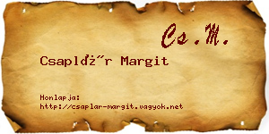 Csaplár Margit névjegykártya